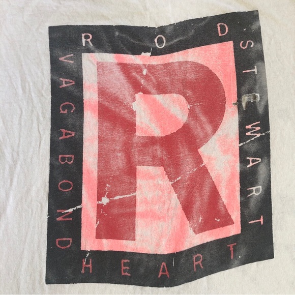 Vintage 91 Single Stitch Rod Stewart Vagabond Heart T Shirt Mens XL Made In USA - Picture 6 of 9